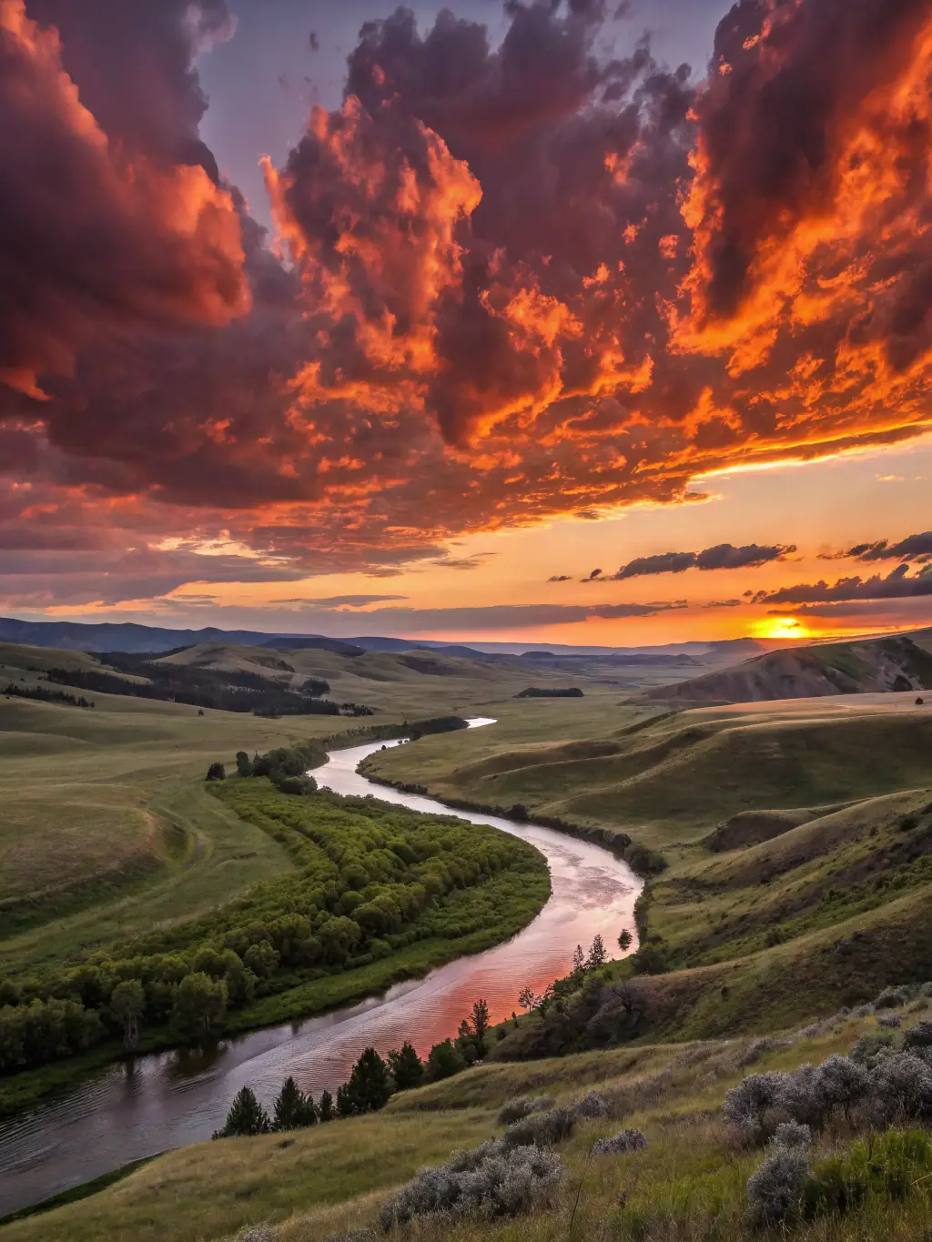 A scenic view of the Val de Cère valley, showcasing the natural beauty and diverse ecosystems that AICA DU VAL DE CERE aims to protect through its conservation programs.